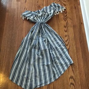 Isabel Maternity One Shoulder Blue Dress